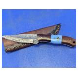 Damascus Style Fixed Blade Knife