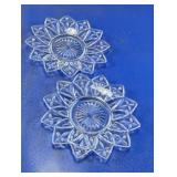 Pressed Glass Floral Dessert Plates