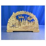 Wooden Christmas Village Scene Decor