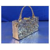 Silver Hard Shell Evening Clutch Purse
