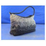 Black & Silver Beaded Evening Handbag