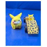Pokemon Pikachu Figure & Wooden Car Toy Set