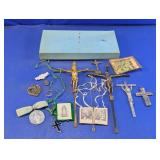 Religious Devotional Memorabilia Assortment