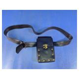 Black Belt With Studded Utility Pouch