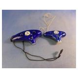 Blue Ocarina Pair Zelda Style