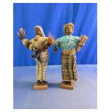 Vintage Handmade Guatemalan Folk Art Dolls Duo