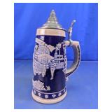 Ceramic Beer Stein With Pewter Lid