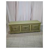 Carved Wood Storage Trunk