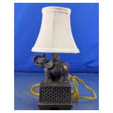 Elephant Table Lamp with Fabric Shade