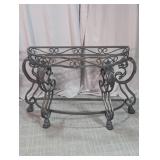 Neoclassical Demi-Lune Metal Console Table