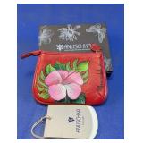 Anuschka Hand-Painted Leather Floral Pouch