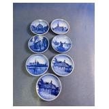 Royal Copenhagen Blue White Butter Pat Plates Set