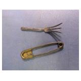 Vintage Collectible Pickle Fork & Safety Pin Duo