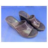 Cole Haan Leather Slide Wedge Sandals