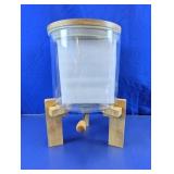 Glass Drink Dispenser w/ Bamboo Stand & Lid