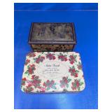 Vintage Candy Tin & Victorian Tin Box