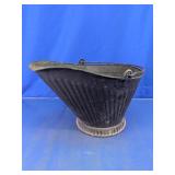 Ribbed Metal Coal Scuttle Bucket