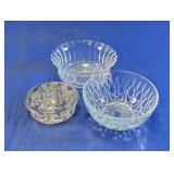Pressed Glass Bowls & Flower Frog Set
