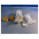 Miniature Wooden Village & Figurines Lot