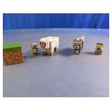 Assorted Minecraft Mini Figures & Grass Block Lot