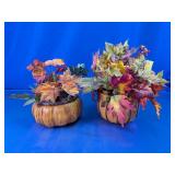 Fall Floral Pumpkin Planter Set