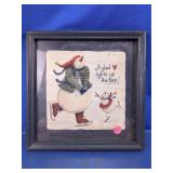 Framed Winter Snowman Wall Art