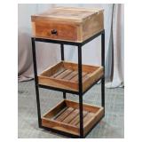 Industrial Wood Side Table