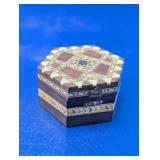 Hexagon Inlaid Wooden Keepsake Box