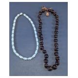 White Lucite & Kukui Nut Lei Necklaces