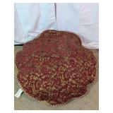 Round Burgundy Scroll Cushion