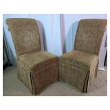 Traditional Skirted Dining Chair Pair