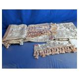 Luxury Elegant Damask Curtains & Valance Lot