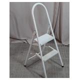 Davidson 2-Step White Metal Folding Step Stool