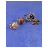 Ornate Stone Accent Ring Lot