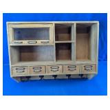 Farmhouse Wooden Wall Storage Shelf with Glass