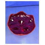 Viking Ruby Glass Pedestal Compote Bowl