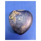 Heart Shaped Metal Trinket Box with Bow Accent