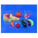 Hand Blown Glass Fruit & Vegetable Figurines