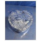 Heart-Shaped Frosted Rose Glass Trinket Dish Set