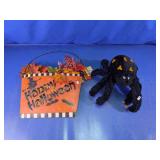 Halloween Hanging Sign & Plush Spider Decor