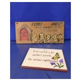 Vintage Novelty Wooden Wall Plaque Duo