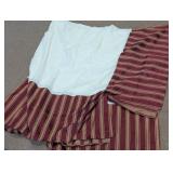 Queen Burgundy Striped Bed Skirt