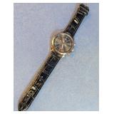 Geneva Quartz Wristwatch Black Strap Watch
