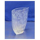 Cut Crystal Oval Fan-Shaped Starburst Vase