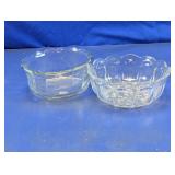 Vintage Clear Glass Scalloped Bowls