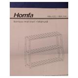 Homfa 3-Tier Bamboo Slatted Wall Shelf