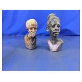 African Carved Stone Bust Sculptures