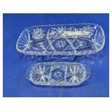 Pressed Glass Starburst Relish Trays