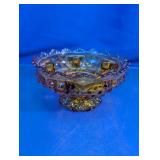 Fenton Amber Hobnail Candle Holder