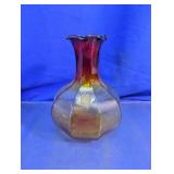 Tiara Glass Amberina Sunset Vase